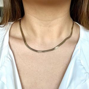 Herringbone gold plated necklace